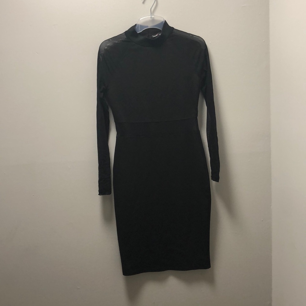 Long Sheer Sleeve Midi Dress
